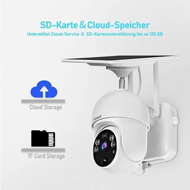 Alt view image 2 of 7 - JideTech Solar Security Camera Wireless Outdoor, WiFi PTZ 1080P Camera with Two-Way Audios, Rechargeable Battery Surveillance Cordless Camera with PIR Motion Detection and Night Vision