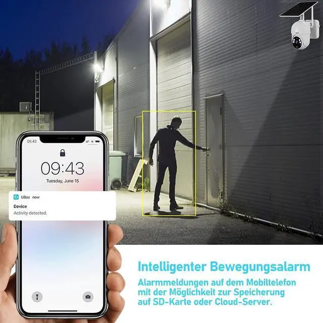Alt view image 3 of 7 - JideTech Solar Security Camera Wireless Outdoor, WiFi PTZ 1080P Camera with Two-Way Audios, Rechargeable Battery Surveillance Cordless Camera with PIR Motion Detection and Night Vision