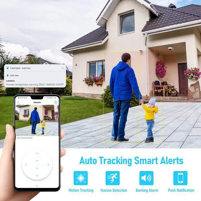 Alt view image 4 of 7 - JideTech PTZ PoE IP Camera 2MP HD Dome 1080P Surveillance Cameras 4X Optical Zoom Automatic Tracking, Pan Tilt 355°/90° Smart 265 Home Security Camera for Indoor and Outdoor, IP66 Waterproof