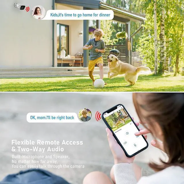 Alt view image 5 of 7 - JideTech 4k IP PoE Security Camera Outdoor, 8MP Bullet Camera with Human Recognition Motion Detection, Built-in 2-Way Audio SD Card Slot IP66 Waterproof