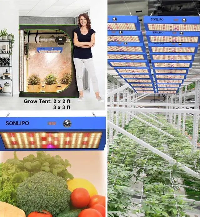 Alt view image 7 of 7 - SPB1200 LED Grow Light 120W, 3x3ft Coverage 496 Samsung LEDs, Sunlike Full Spectrum with UV & IR, Daisy Chain Dimmer Timer Veg & Bloom Grow Lamp