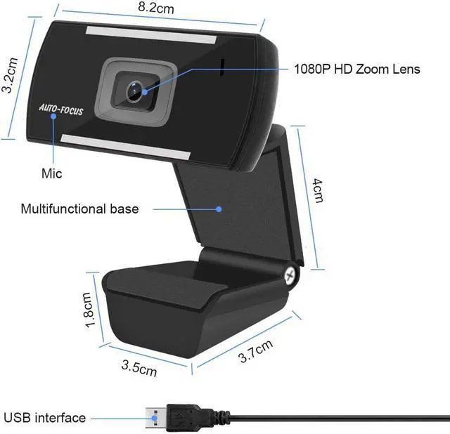 Alt view image 3 of 7 - JideTech HD 1080p Webcam Built in Microphone Desktop Computer Laptop USB Web Camera for Streaming,Video Calling Recording,Chatting Webinars Gaming Distance Learning