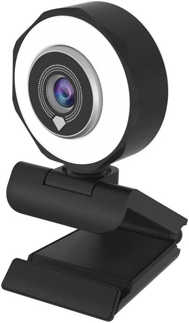 Alt view image 2 of 7 - JideTech Webcam with Microphone, 4MP FHD 30fps USB Streaming Ring Light Webcam with Tripod, Computer Camera Plug and Play Facecam for Windows/Mac (2K)