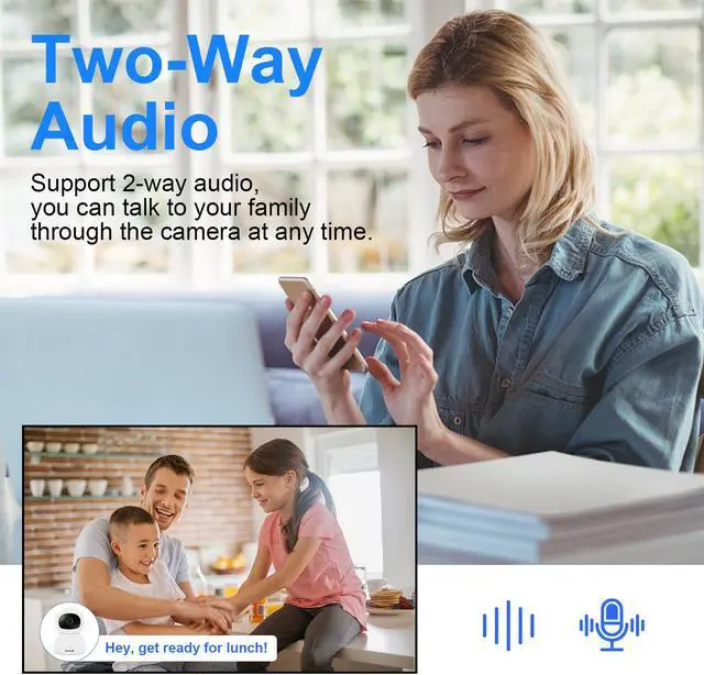 Alt view image 6 of 7 - JideTech 1080P WiFi IP Camera Indoor Surveillance Camera, Person Detection, IR Night Vision, Motion Detection, 2-Way Audio, Compatible with Alexa, for Babies/Pets