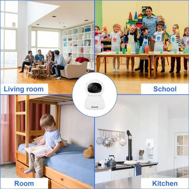 Alt view image 7 of 7 - JideTech 1080P WiFi IP Camera Indoor Surveillance Camera, Person Detection, IR Night Vision, Motion Detection, 2-Way Audio, Compatible with Alexa, for Babies/Pets