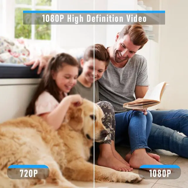 Alt view image 3 of 7 - JideTech 1080P Indoor Security Camera, 2.4Ghz WiFi Smart Home Security Camera with Motion Detection/Color Night Vision/24/7 Live View/Spotlight & Siren/2-Way Audio/Support Alexa/Cloud/TF