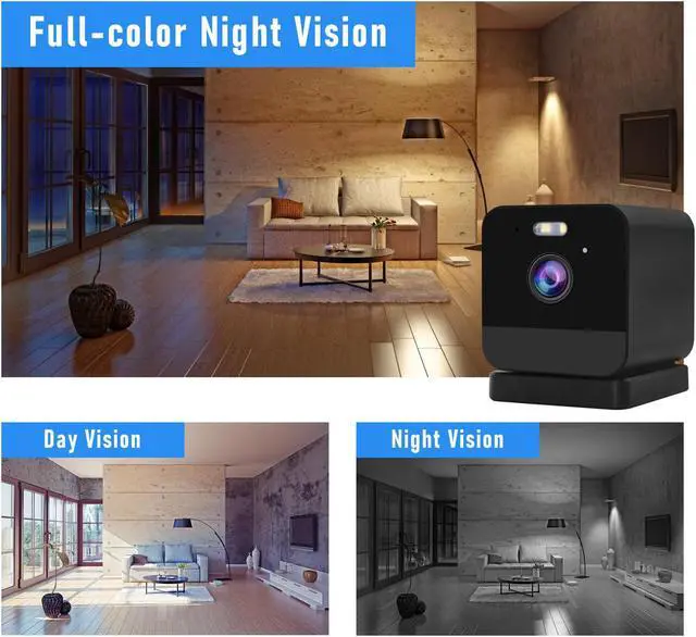 Alt view image 6 of 7 - JideTech 1080P Indoor Security Camera, 2.4Ghz WiFi Smart Home Security Camera with Motion Detection/Color Night Vision/24/7 Live View/Spotlight & Siren/2-Way Audio/Support Alexa/Cloud/TF