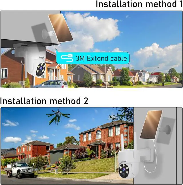 Alt view image 5 of 7 - JideTech Solar Security Cameras Wireless Outdoor System | 8pcs 2K Ultr Pan Tilt Home Solar Security Camera with Human Detection, Spotlight | 8CH Smart NVR, 60 Days Local Storage, 0 Monthly Fee