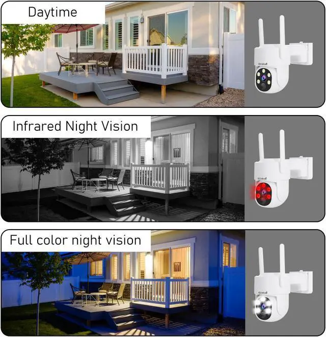 Alt view image 7 of 7 - JideTech Solar Security Cameras Wireless Outdoor System | 8pcs 2K Ultr Pan Tilt Home Solar Security Camera with Human Detection, Spotlight | 8CH Smart NVR, 60 Days Local Storage, 0 Monthly Fee