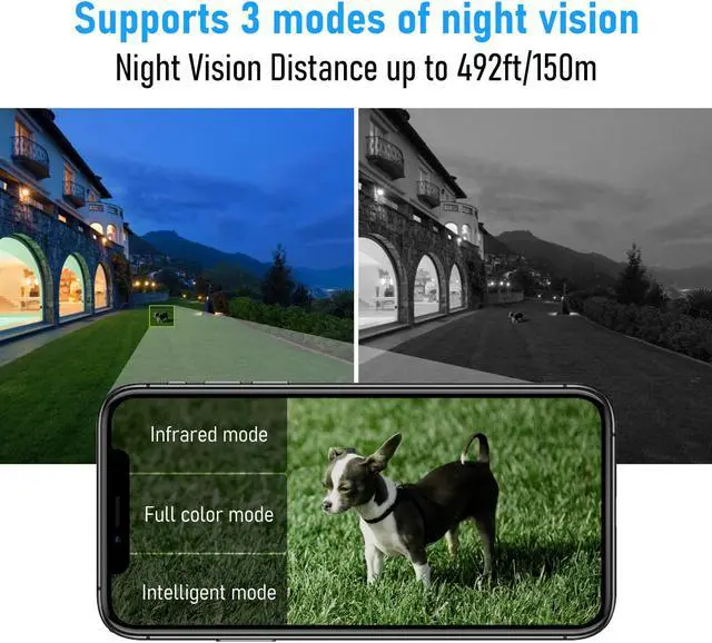 Alt view image 4 of 7 - JideTech 5MP PTZ WiFi Security Camera Outdoor, 20X Optical Zoom, 360° PTZ IP Cameras, Speed Dome Camera with Human Detection, Auto Tracking, Color Night Vision, 2-Way Audio, IP66, Onvif Conformant