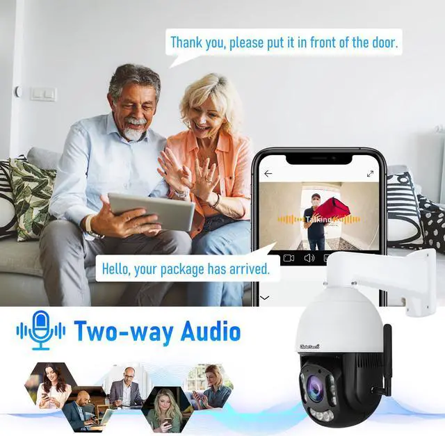 Alt view image 6 of 7 - JideTech 5MP PTZ WiFi Security Camera Outdoor, 20X Optical Zoom, 360° PTZ IP Cameras, Speed Dome Camera with Human Detection, Auto Tracking, Color Night Vision, 2-Way Audio, IP66, Onvif Conformant