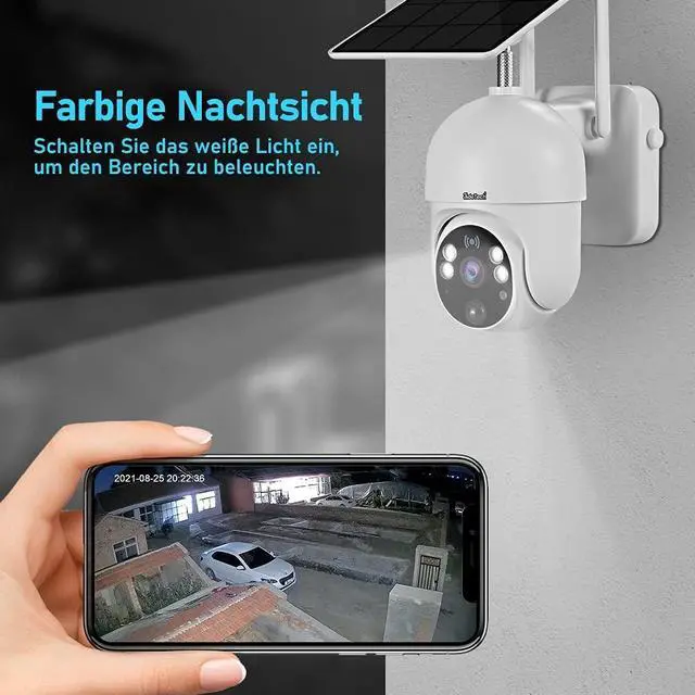 Alt view image 12 of 14 - Surveillance Cameras Outdoor Wireless WiFi Solar Battery Powered, JideTech Pan/Tilt Video Security Camera for Home Security