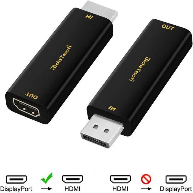 Alt view image 2 of 6 - JideTech Displayport to HDMI Adapter 4K@60Hz, DP Male to HDMI Female Converter for HDTV, Monitor, Projector
