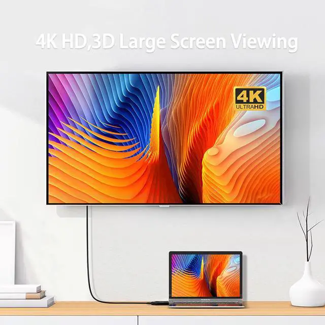 Alt view image 4 of 6 - JideTech Displayport to HDMI Adapter 4K@60Hz, DP Male to HDMI Female Converter for HDTV, Monitor, Projector