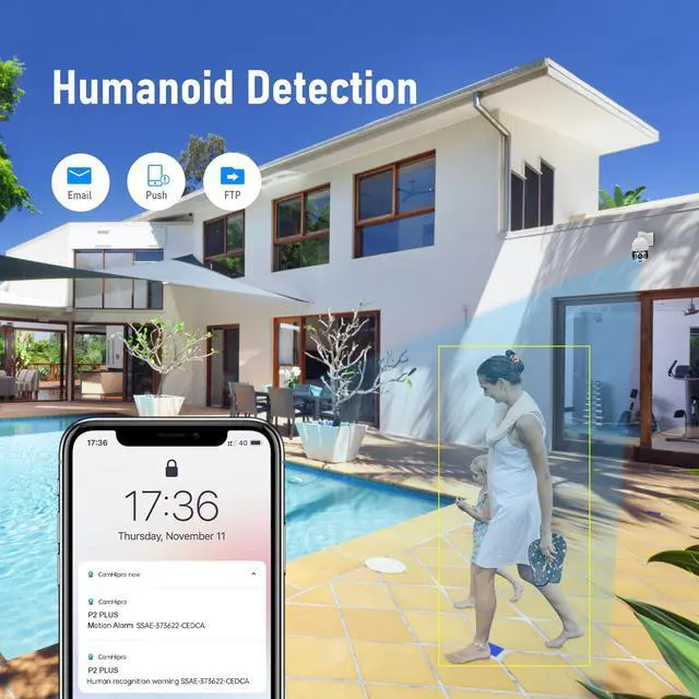 Alt view image 6 of 6 - JideTech PTZ Camera Outdoor,5MP 20X Optical Zoom PoE IP Camera with 360° Rotate and 1000ft View Distance/Human Detection & Auto Tracking/11 IR Lights Night Vision/Two Way Audio/IP66 Waterproof