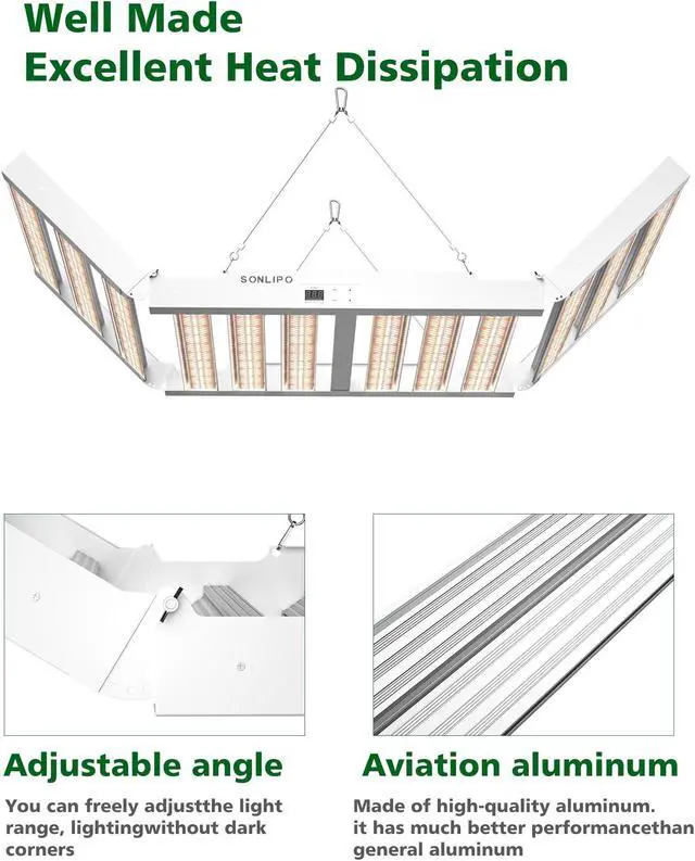 Alt view image 6 of 7 - 2024 New SPF6000 PRO 600W LED Grow Light 6x6ft Coverage with Veg & Bloom Dimmer Timer Full Spectrum Grow Lamps for Indoor Plants Seeding Flowering LED Plant Light Fixture
