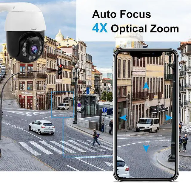 Alt view image 6 of 7 - 5MP PTZ Wireless IP Camera Outdoor, 1920P HD CCTV Surveillance Camera, 5X Zoom, Waterproof Security Camera, 2-Way Audio, Enhanced Night Vision, Motion Tracking, SD Card Slot.