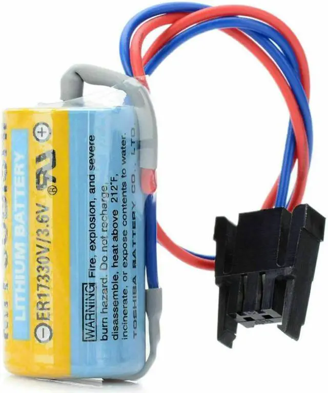 Alt view image 2 of 7 - (10-Pack)MR-BAT ER17330V 3.6V 1700mAh PLC Replacement Battery with Plug Non-Rechargeable for A6BAT FANUC CNC System Power