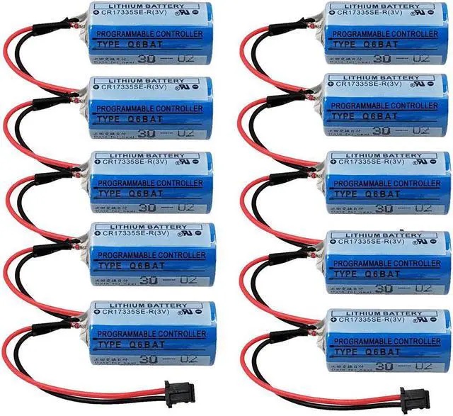 Main image of 10PCS CR17335SE-R 3V Q6BAT PLC Lithium Battery with Plug for Q25PRHCPU Q170HBATC QNS FANUC System