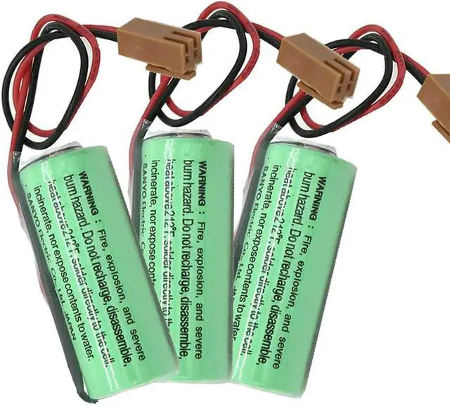 Main image of 3PCS 3V 2500mAh PLC Replacement Battery with Plug for CR17450SE-R A98L-0031-0012 FANUC CNC Machine