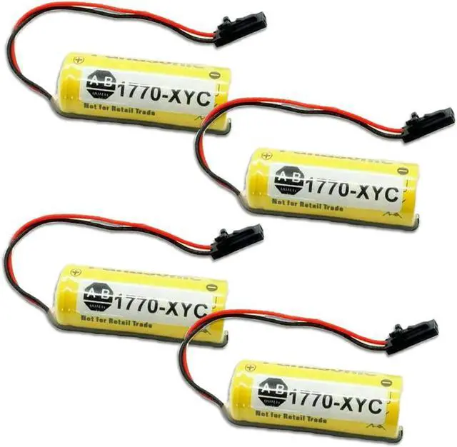 Main image of 4-Pack 3V 1800mAh 1770-XYC Replacement Lithium Battery for  PLC 1770-XYC/A 1770-XYB Cell 1756-BA1