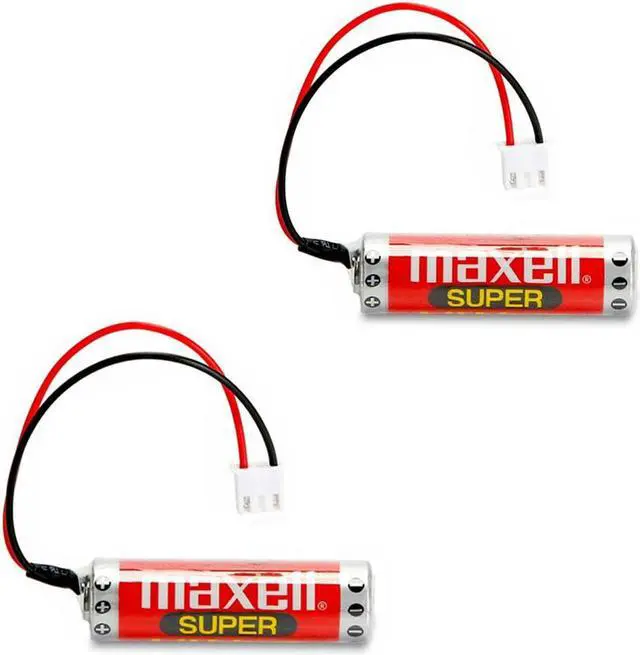 Alt view image 2 of 6 - (2 Pack) ER6C AA 3.6V 1800mAh Lithium Battery Replacement for Mitsubish FX F2-40BL