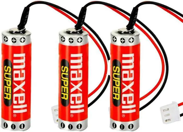 Main image of 3PCS ER6C AA 3.6V 1800mAh PLC Lithium Battery for FX F2-40BL with Plug