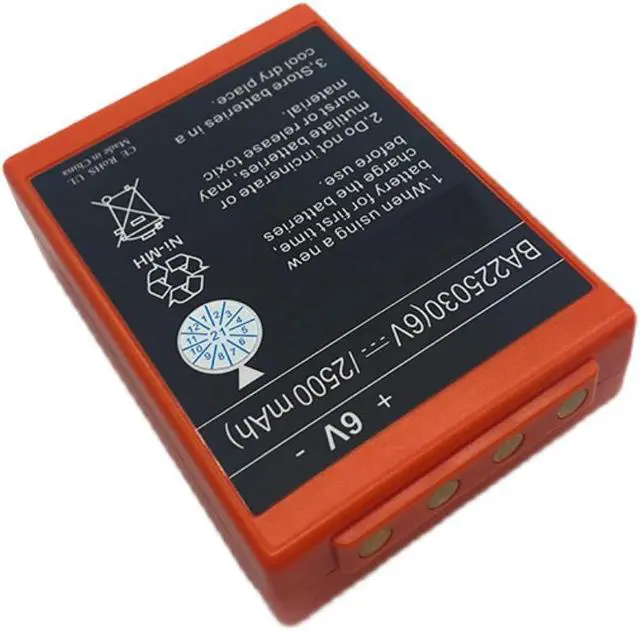 Alt view image 3 of 7 - (3-Pack) BA225030 6V 2500mAh Ni-Mh Rechargeable Battery HBC Radiomatic Battery for HBC Crane Remote Control Pump Truck Battery