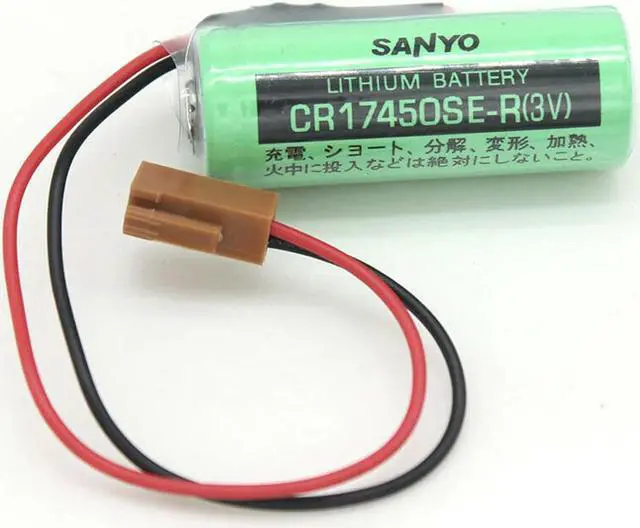 Alt view image 3 of 6 - (10 Pack) 3V 2500mAh Replacement Battery with Plug for SANYO CR17450SE-R FANUC A98L-0031-0012 PLC Battery