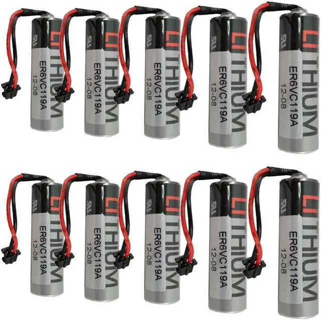 Main image of (10-Pack) 3.6V ER6V 2400mA Lithium Battery for PLC Battery ER6VC119A ER6VC119B
