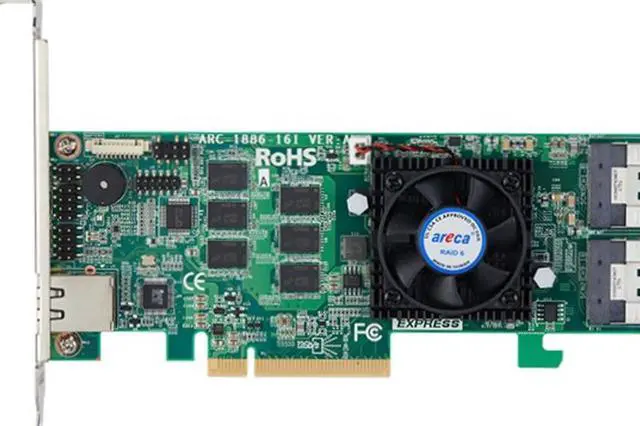 Main image of Areca ARC-1886-16i-54 (16 Port PCIe Gen 4.0 Tri-Mode RAID Adapters, W/ SFF-8654 8i to 2x 8654-4i Cable)