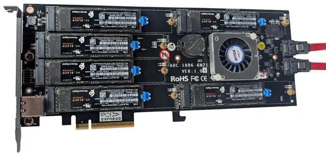 Alt view image 4 of 6 - Areca ARC-1886-6N2I (PCIe Gen 4.0 M.2 NVMe Hardware RAID controller)