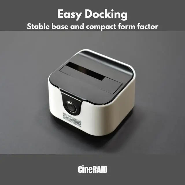 Alt view image 2 of 7 - CineRAID CR-H116 USB 3.0 Docking Station for 2.5"/3.5" SATA SSD/HDD, UASP Supported, Up to 20TB, Tool-Free, Type-C Adapter, Compatible with Windows/Mac/Linux (White)