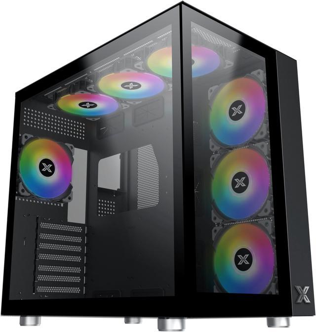 Xigmatek Aquarius Plus Black ARGB Pc Gaming box/semi ATX Tower/2 panels  tempered glass/7 fans