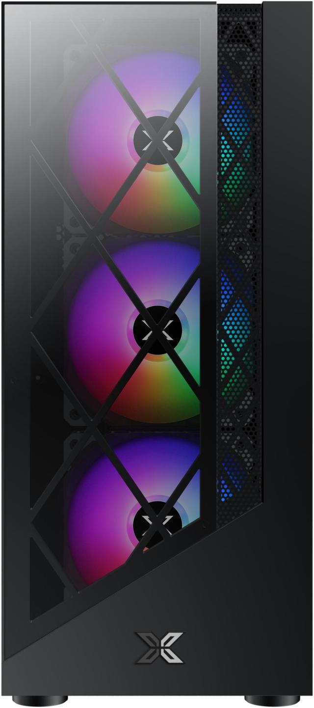 XIGMATEK Duke Black PC Case 4pcs RGB Fans ATX Mid Tower Computer Case 