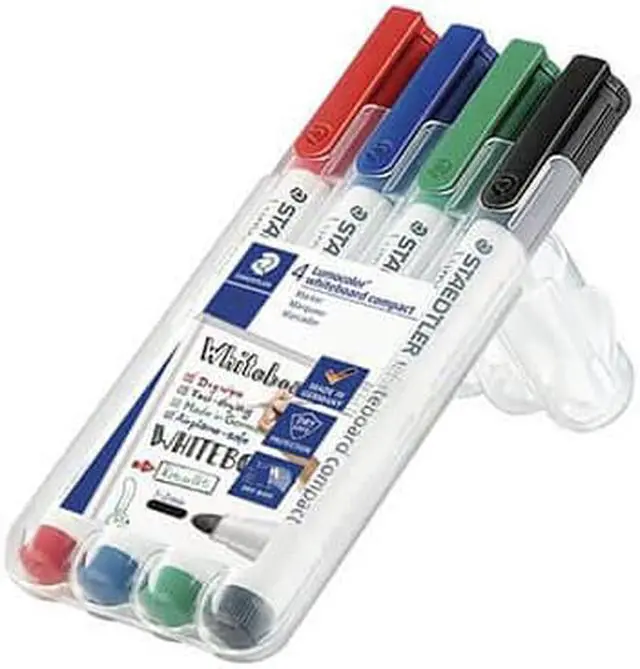 Main image of Staedtler Whiteboard Marker Compact Assorted - Wallet of 4