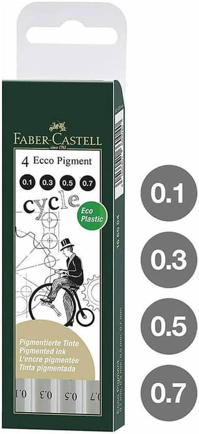 Main image of Faber-Castell Ecco Pigment Pen Set Black (4pcs)