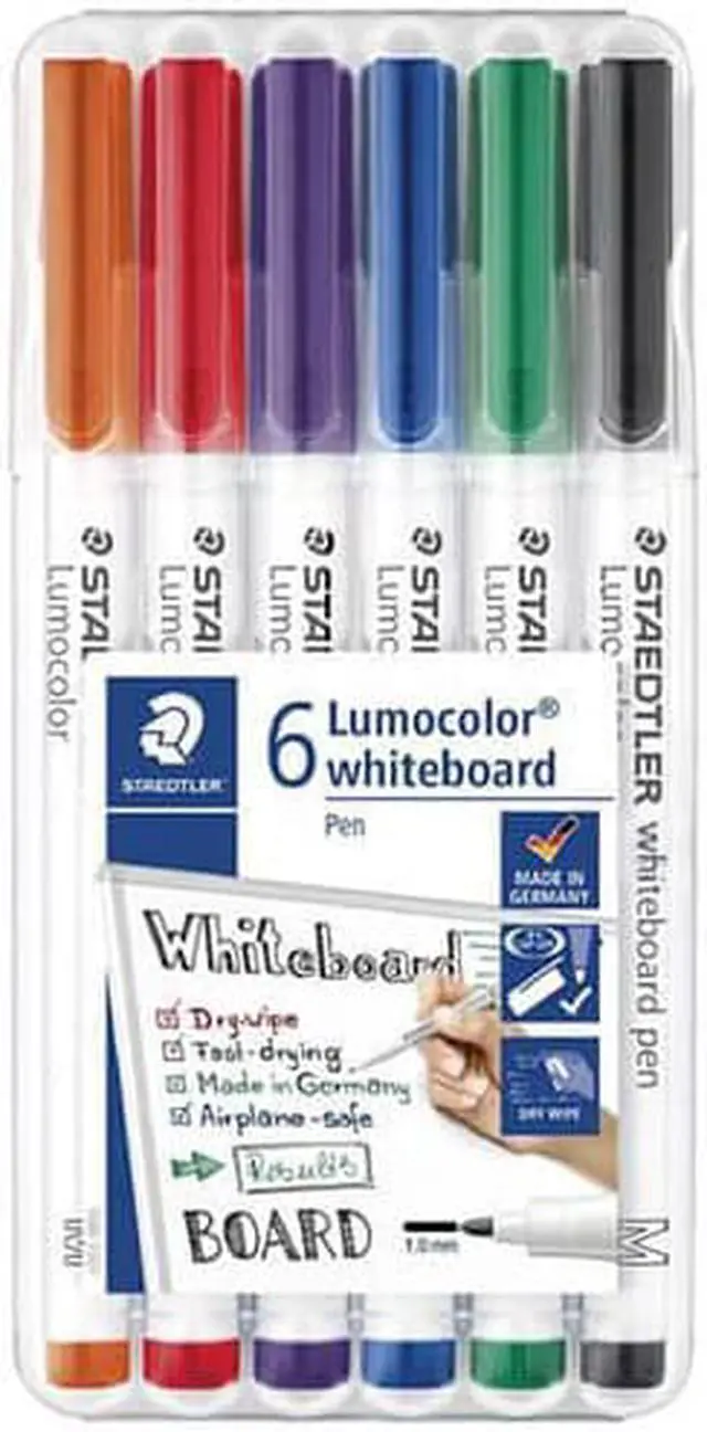 Alt view image 2 of 2 - Staedtler Whiteboard Marker 1mm Assorted - Wallet of 6