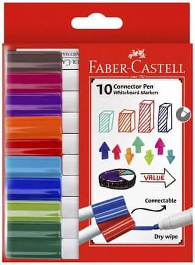 Main image of Faber-Castell Connector Whiteboard Markers - 10pk