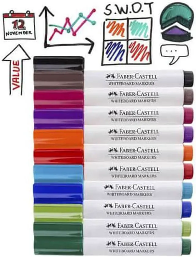 Alt view image 2 of 3 - Faber-Castell Connector Whiteboard Markers - 10pk