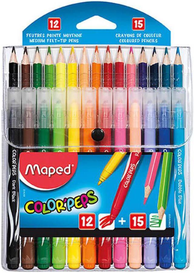Maped Felt Tip Markers & Coloured Pencils Combo Pack (27pk