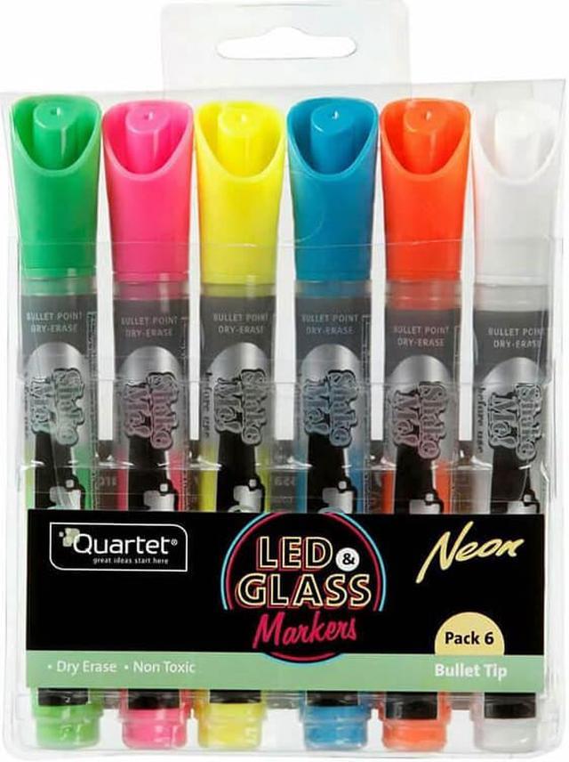 Quartet LED Erasable Markers Assorted 6 Pack