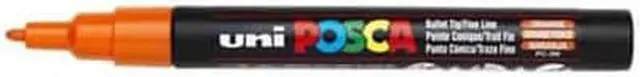 Alt view image 2 of 3 - Uni Posca PC-3M Bullet Tip Paint Marker - Orange