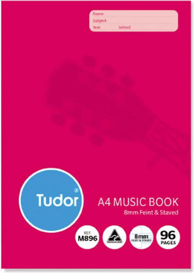 Main image of Olympic Feint & Staved Music Book 8mm 96 Pages (A4)