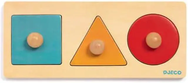 Main image of Djeco Shapes Wooden Knob Puzzle - FormaBasic
