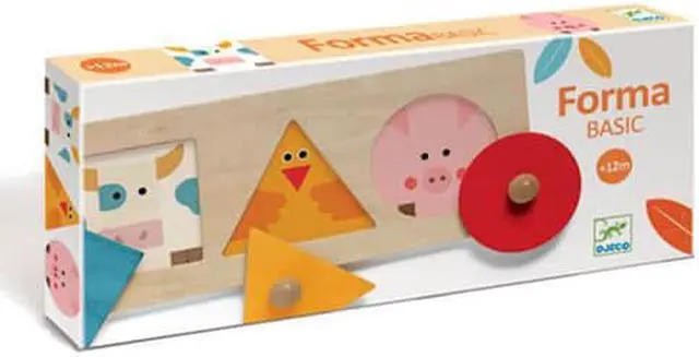 Alt view image 3 of 3 - Djeco Shapes Wooden Knob Puzzle - FormaBasic