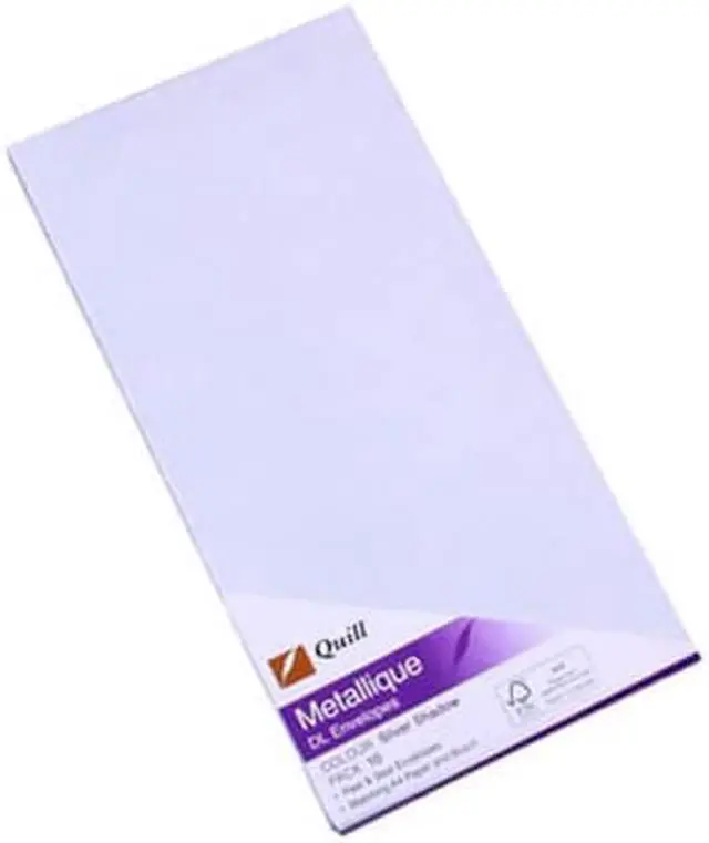 Main image of Quill Metallique Envelopes 10pk (DL) - Silver