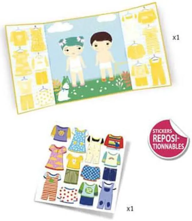 Alt view image 2 of 2 - Djeco Clothes Removable Stickers Set