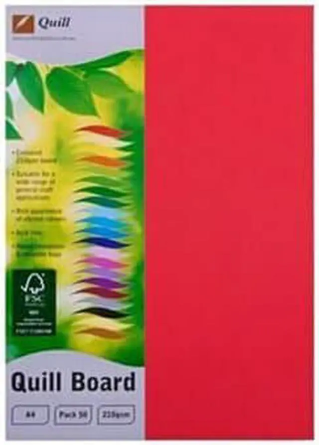 Main image of Quill Cardboard A4 (50pk) - Red
