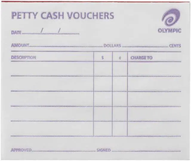 Main image of Olympic Petty Cash Vouchers Pad 50 Leaves 5pk (100x120mm)